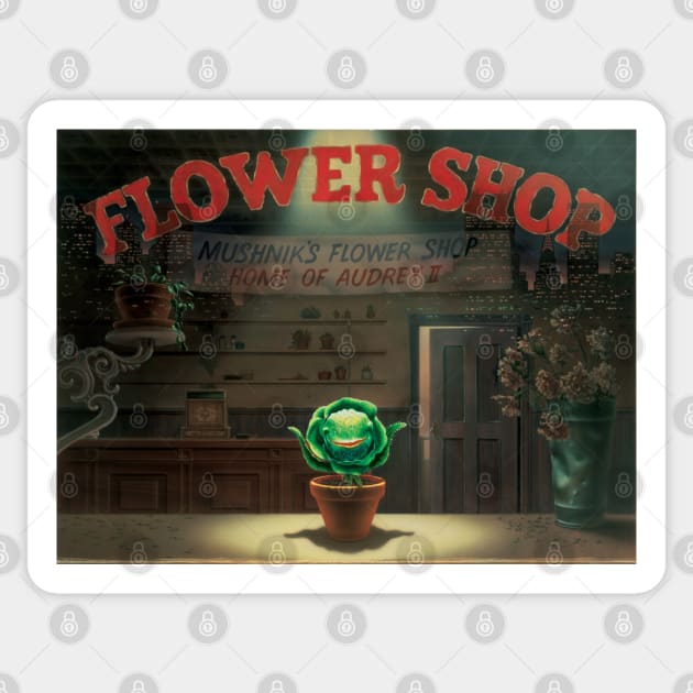 Little Shop of Horrors Flower Shop Sticker by Edumj